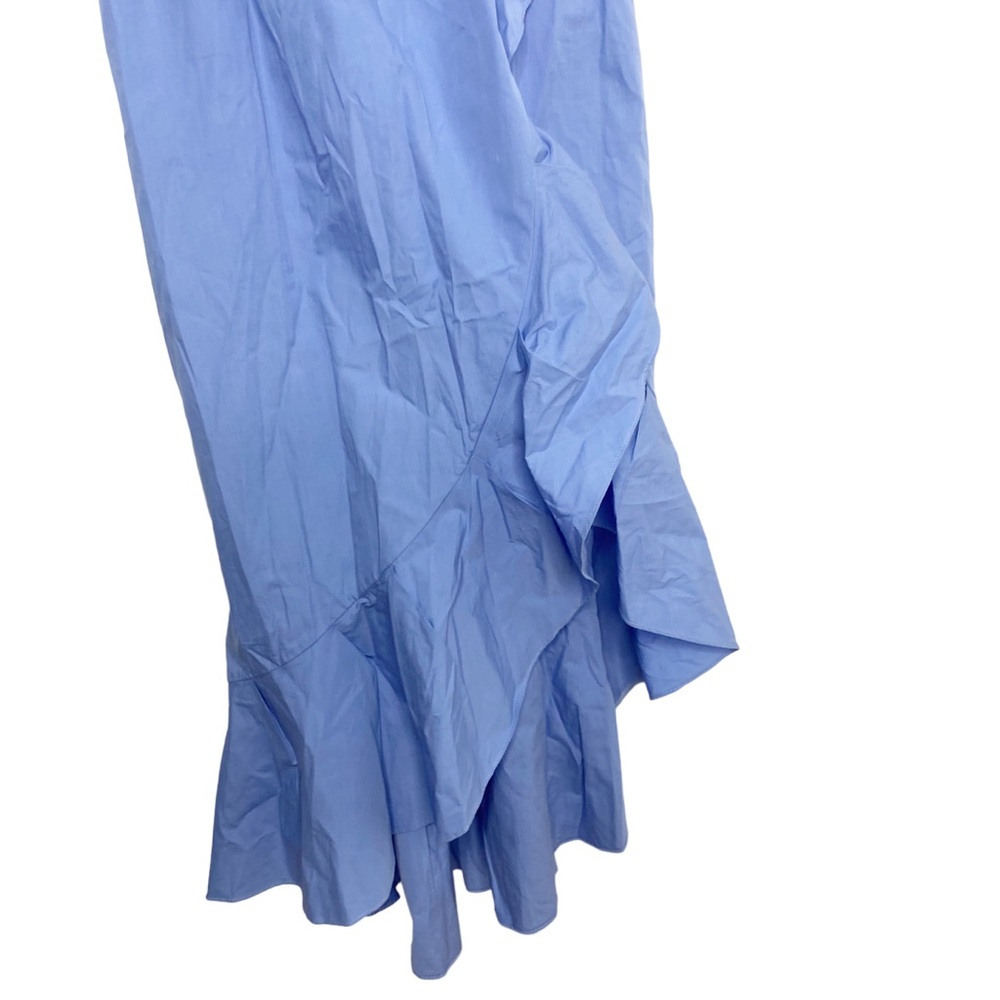Sandro Ruffled One Shoulder Sky Blue Lover Dress party flirty lightweight cotton - Picture 5 of 8